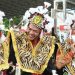 Wali Kota Samarinda Dr Andi Harun dalam pakaian khas Suku Dayak di Desa Budaya Pampang.