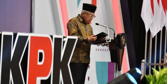 Wapres Ma'ruf Amin saat peringatan Hari Anti Korupsi sedunia   2022