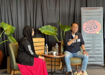 Presiden Direktur Astra Agro, Santosa saat acara Talk to The CEO yang digelar di Rest Area Astra (Resta) KM 456 Salatiga, Jawa Tengah, (17/2/2023).