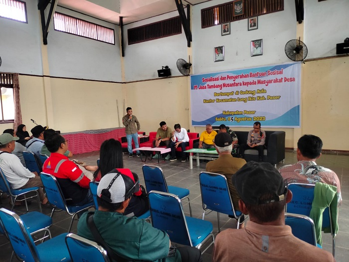 PT JTN sosialisasi di Aula Kantor Kecamatan Long Ikis Kabupaten Paser